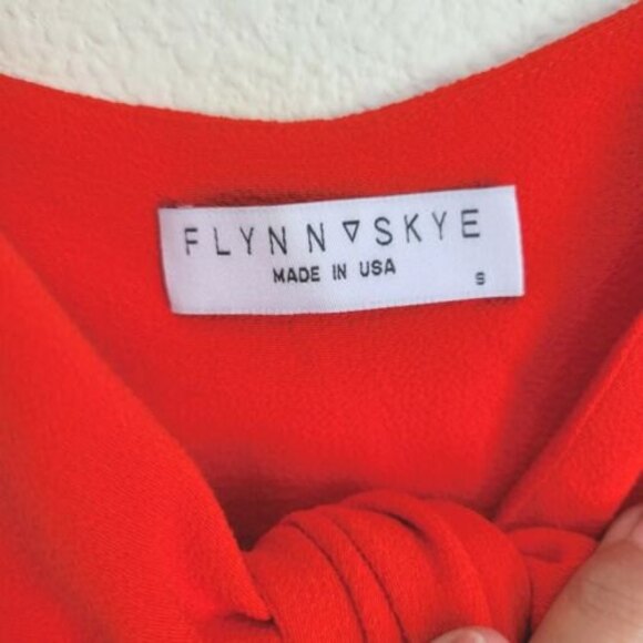 Flynn Skye Joelle Red Hot Summer Jumpsuit Womens Small Straight Leg front tie - Picture 5 of 12
